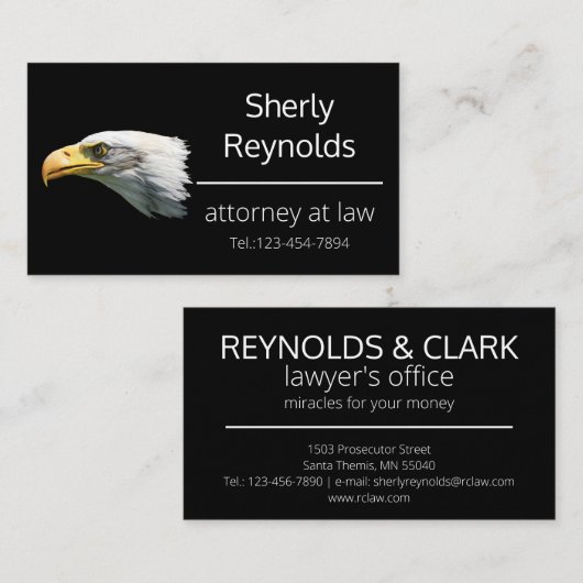 Bald Eagle einzigartig anpassbar Visitenkarte (Vorne/Hinten)