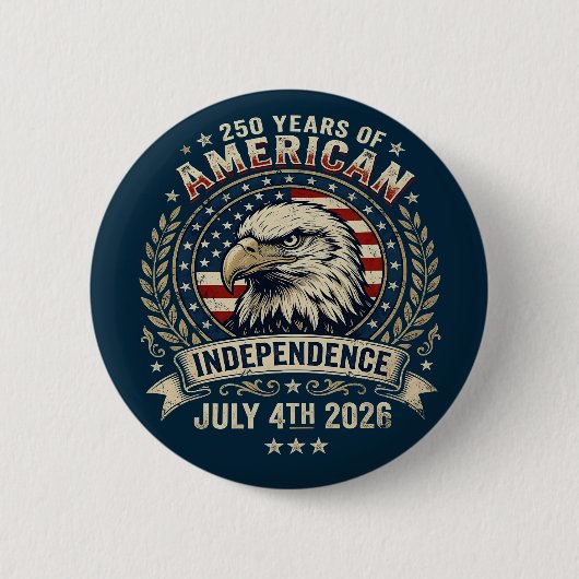 Bald Eagle Emblem 250 Years of America Blue Button (Vorderseite)