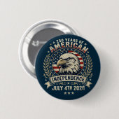 Bald Eagle Emblem 250 Years of America Blue Button (Vorne & Hinten)