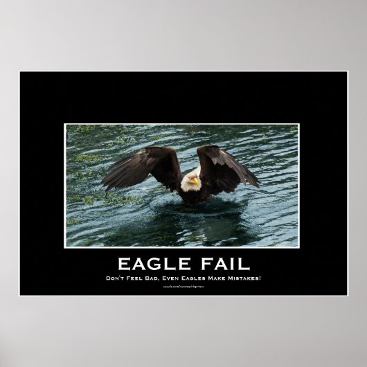 Bald Eagle Fishing Fail Demotivational Photo Print Poster (Vorne)