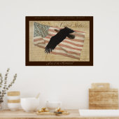 BALD EAGLE & FLAG Patriotisches Poster mit Zitat (Küche)