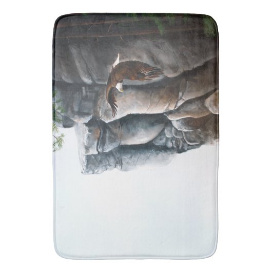 Bald Eagle Flight Rocks Badematte (Vorderseite Vertikal)