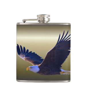 Bald Eagle Flying Flachmann