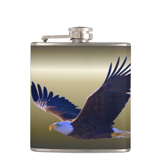 Bald Eagle Flying Flachmann (Vorderseite)
