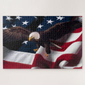 Bald Eagle flying in front and looking Puzzle (Horizontal)