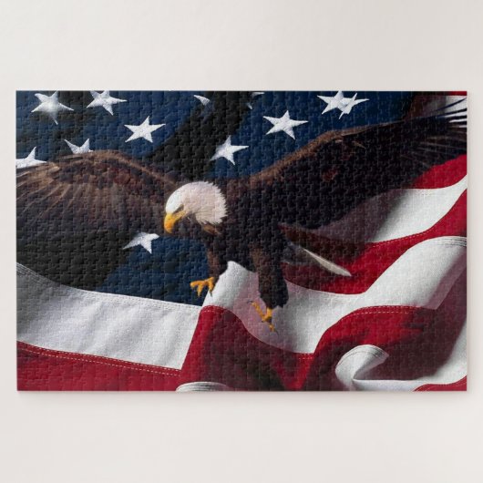 Bald Eagle flying in front and looking Puzzle (Horizontal)