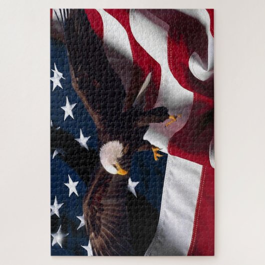 Bald Eagle flying in front and looking Puzzle (Vertikal)