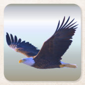 Bald Eagle Flying Rechteckiger Pappuntersetzer (Vorderseite)