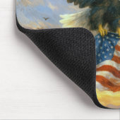 Bald Eagle Flying With American Flag Mousepad (Ecke)