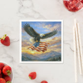 Bald Eagle Flying With American Flag Serviette (Beispiel)