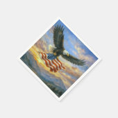 Bald Eagle Flying With American Flag Serviette (Ecke)