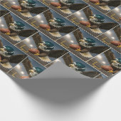 Bald Eagle Flying With Football In Sports Stadium Geschenkpapier (Ecke)