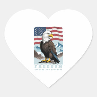 Bald Eagle Freiheit Mut und Kraft Herz-Aufkleber