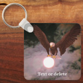 Bald Eagle Full Moon Fantasie Personalisiert Schlüsselanhänger (Vorderseite)