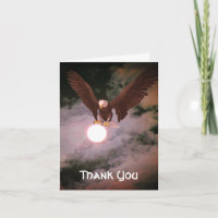 Bald Eagle Full Moon Fantasy Danke Karte