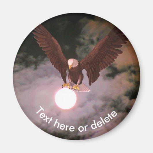 Bald Eagle Full Moon Fantasy Personalized Magnet (Vorne)