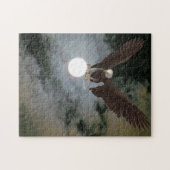 Bald Eagle Full Moon Night Sky Fantasy Art Puzzle (Horizontal)