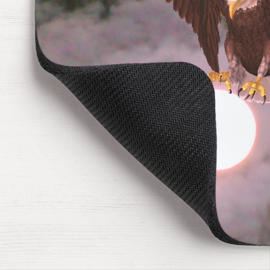 Bald Eagle Full Moon Night Sky Fantasy Mousepad (Ecke)
