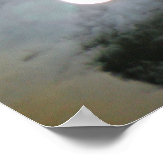 Bald Eagle Full Moon Night Sky Fantasy Poster (Ecke)