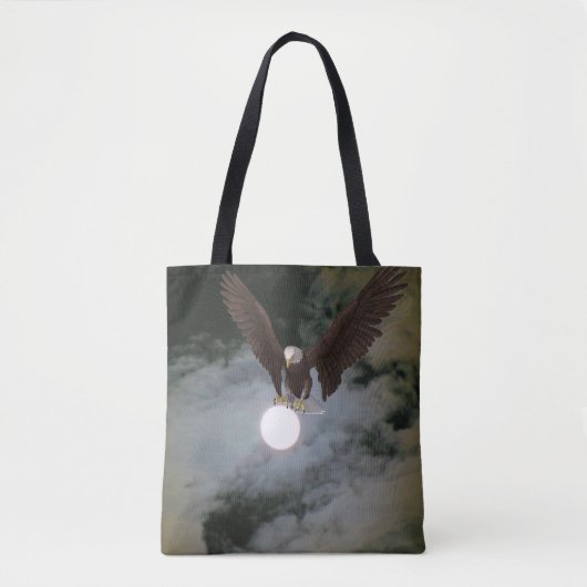 Bald Eagle Full Moon Night Sky Fantasy Tasche (Vorderseite)