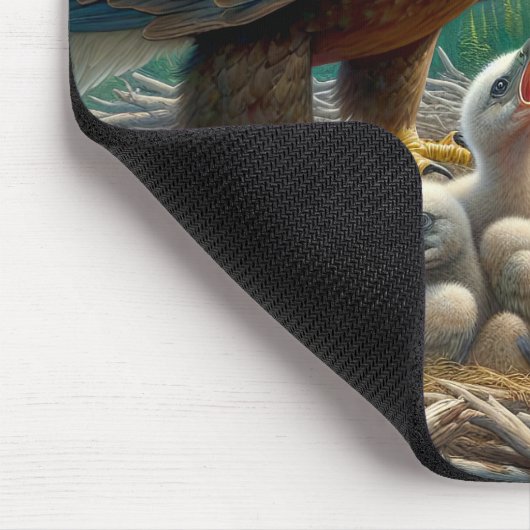 Bald Eagle Fütternd Eaglets Mousepad (Ecke)