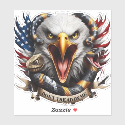 Bald Eagle Gadsden Snake Combo2 Aufkleber (Blatt)