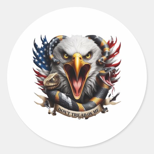 Bald Eagle Gadsden Snake Combo2 Runder Aufkleber (Vorderseite)