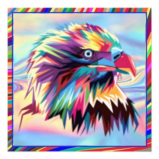 Bald Eagle Geometric Prismatic Design-80590 Fotodruck (Vorne)