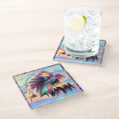 Bald Eagle Geometric Prismatic Design-80590 Glasuntersetzer (Schrägansicht)