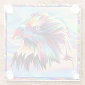 Bald Eagle Geometric Prismatic Design-80590 Glasuntersetzer (Rückseite)