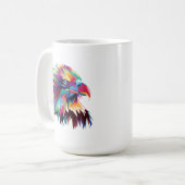 Bald Eagle Geometric Prismatic Design-80590 Kaffeetasse (Vorderseite Links)