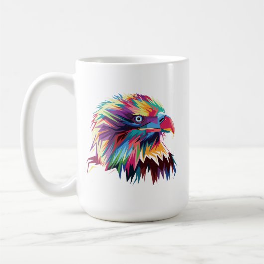 Bald Eagle Geometric Prismatic Design-80590 Kaffeetasse (Links)