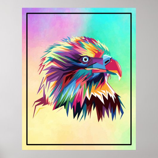 Bald Eagle Geometric Prismatic Design-80590 Poster (Vorne)