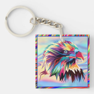 Bald Eagle Geometric Prismatic Design-80590 Schlüsselanhänger