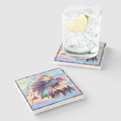 Bald Eagle Geometric Prismatic Design-80590 Steinuntersetzer (Seitenansicht)
