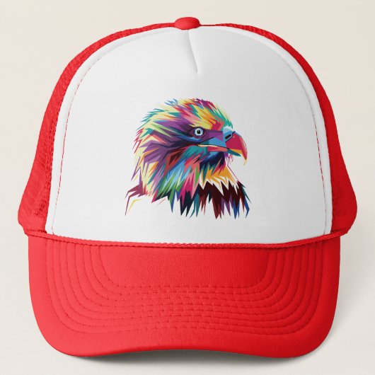 Bald Eagle Geometric Prismatic Design-80590 Truckerkappe (Vorderseite)