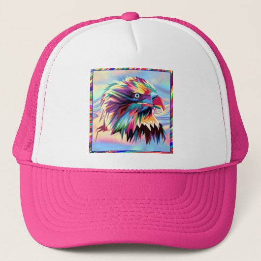 Bald Eagle Geometric Prismatic Design-80590 Truckerkappe (Vorderseite)