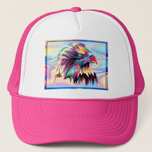 Bald Eagle Geometric Prismatic Design-80590 Truckerkappe (Vorderseite)