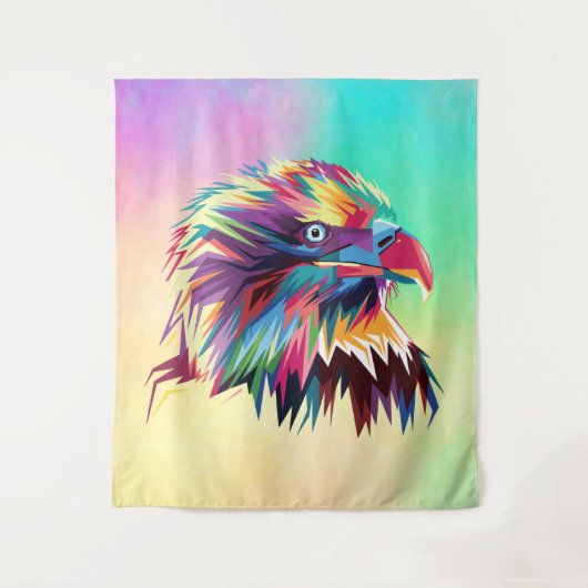 Bald Eagle Geometric Prismatic Design-80590 Wandteppich (Vorderseite)