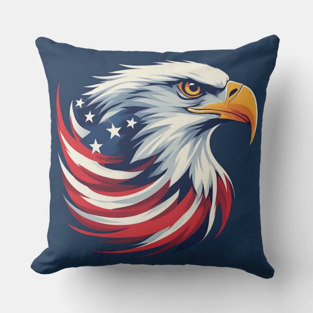Bald Eagle Gift for Him – USA Patriotic Artwork Kissen (Vorderseite)