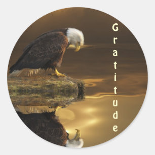 Bald Eagle GRATITUDE Serie Runder Aufkleber