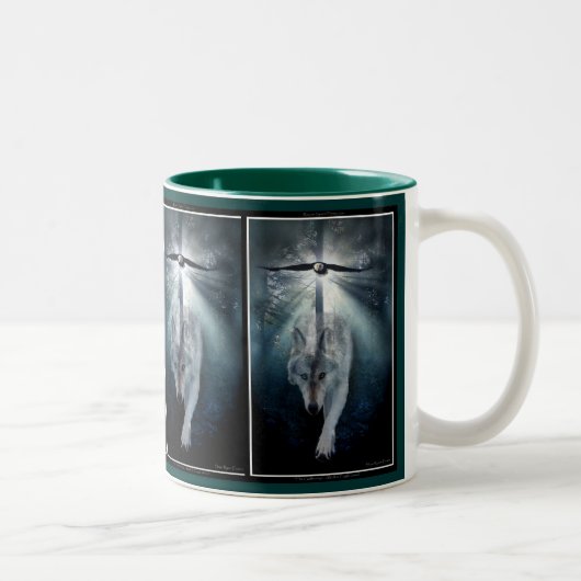 Bald Eagle & Gray Wolf Tasse (Rechts)