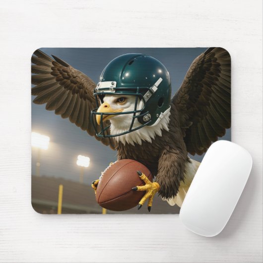 Bald Eagle Gripping a Football In a Stadium Mousepad (Mit Mouse)