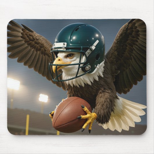 Bald Eagle Gripping a Football In a Stadium Mousepad (Vorne)