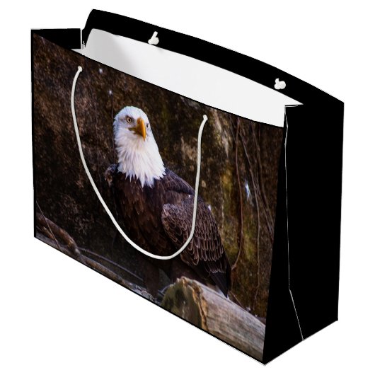 Bald Eagle Große Geschenktüte (Rückseite Schrägansicht)