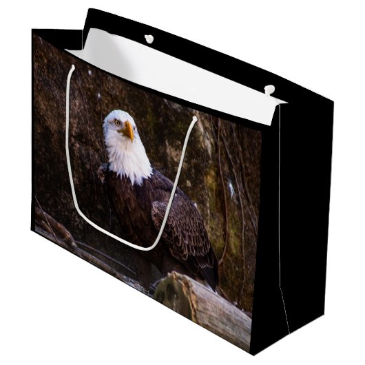 Bald Eagle Große Geschenktüte (Vorderseite Schrägansicht)