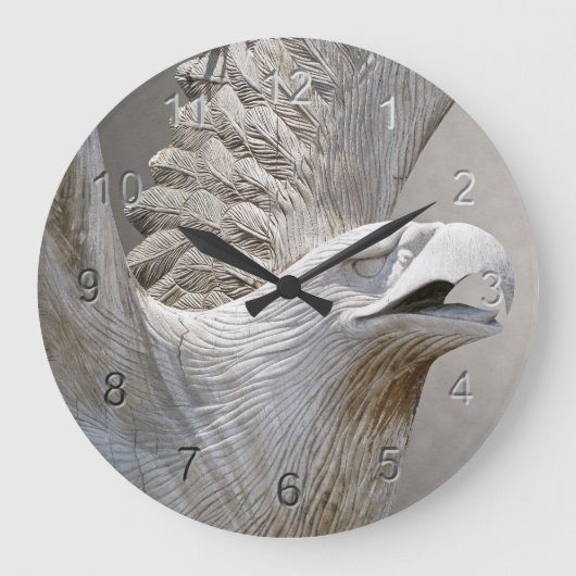 Bald Eagle Große Wanduhr (Vorderseite)