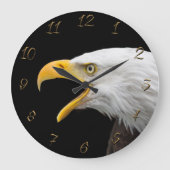 Bald Eagle Große Wanduhr (Vorderseite)