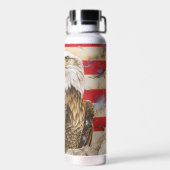 Bald Eagle Grunge USA Flag Trinkflasche (Rückseite)