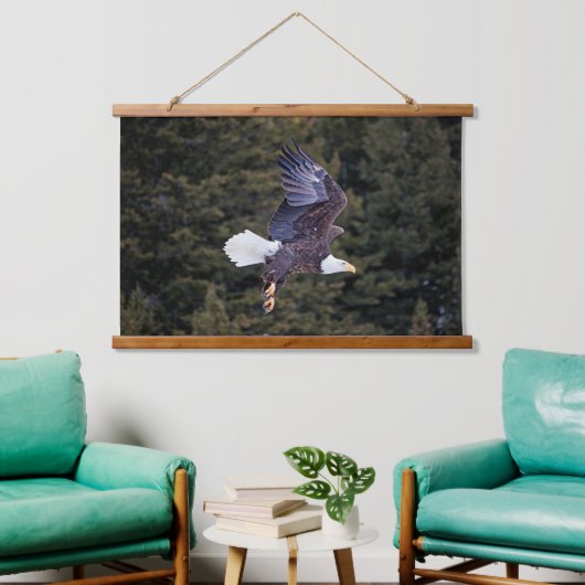 Bald Eagle Hanging Tapestry Wandteppich Mit Holzrahmen (Wohnzimmer)